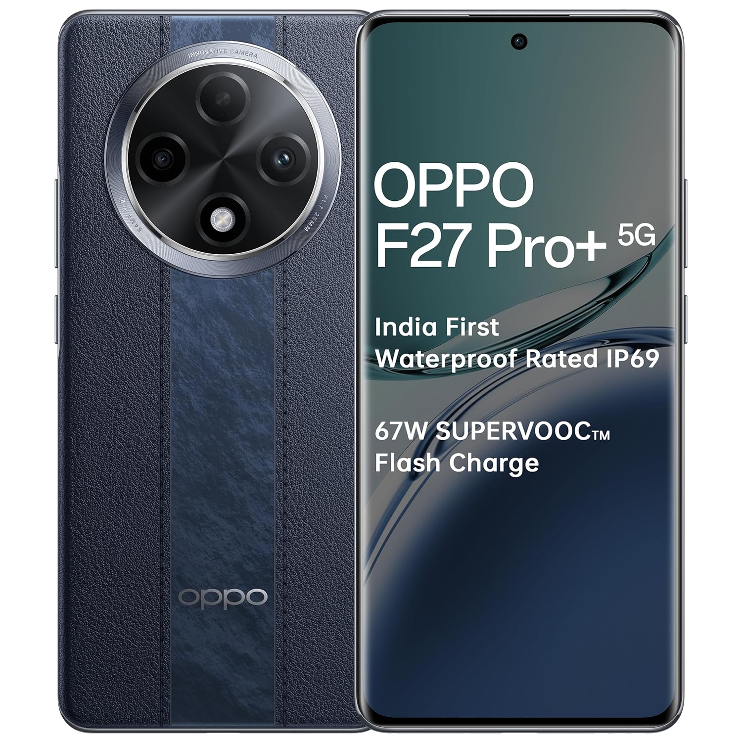 OPPO F27 Pro+ 5G (Midnight Navy, 8GB RAM, 256GB Storage) | 6.7″ FHD+ AMOLED Toughest 3D Curved Display|64MP AI Featured Camera|IP69 | 67W SUPERVOOC| with No Cost EMI/Additional Exchange Offers