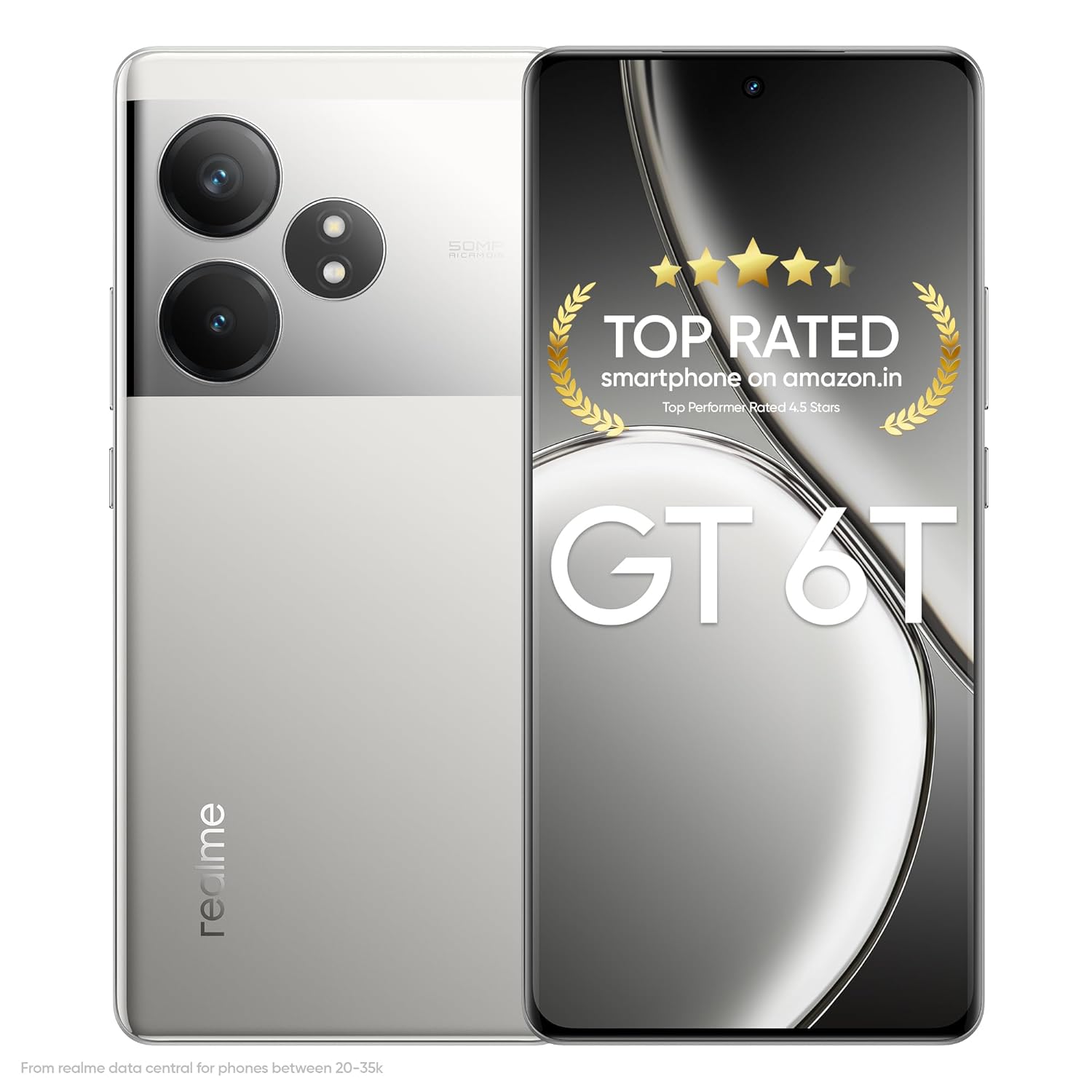 realme GT 6T 5G (Fluid Silver,8GB RAM+128GB Storage) | India’s 1st 7+ Gen 3 Flagship Chipset | 1.5M+AnTuTu Score | 5500mAh+120W | The World’s Brightest Flagship Display