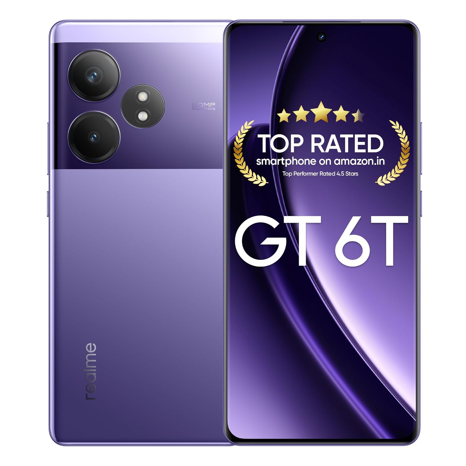 realme GT 6T 5G (Miracle Purple,8GB RAM+256GB Storage) | India’s 1st 7+ Gen 3 Flagship Chipset | 1.5M + AnTuTu Score | 5500mAh+120W | The World’s Brightest Flagship Display