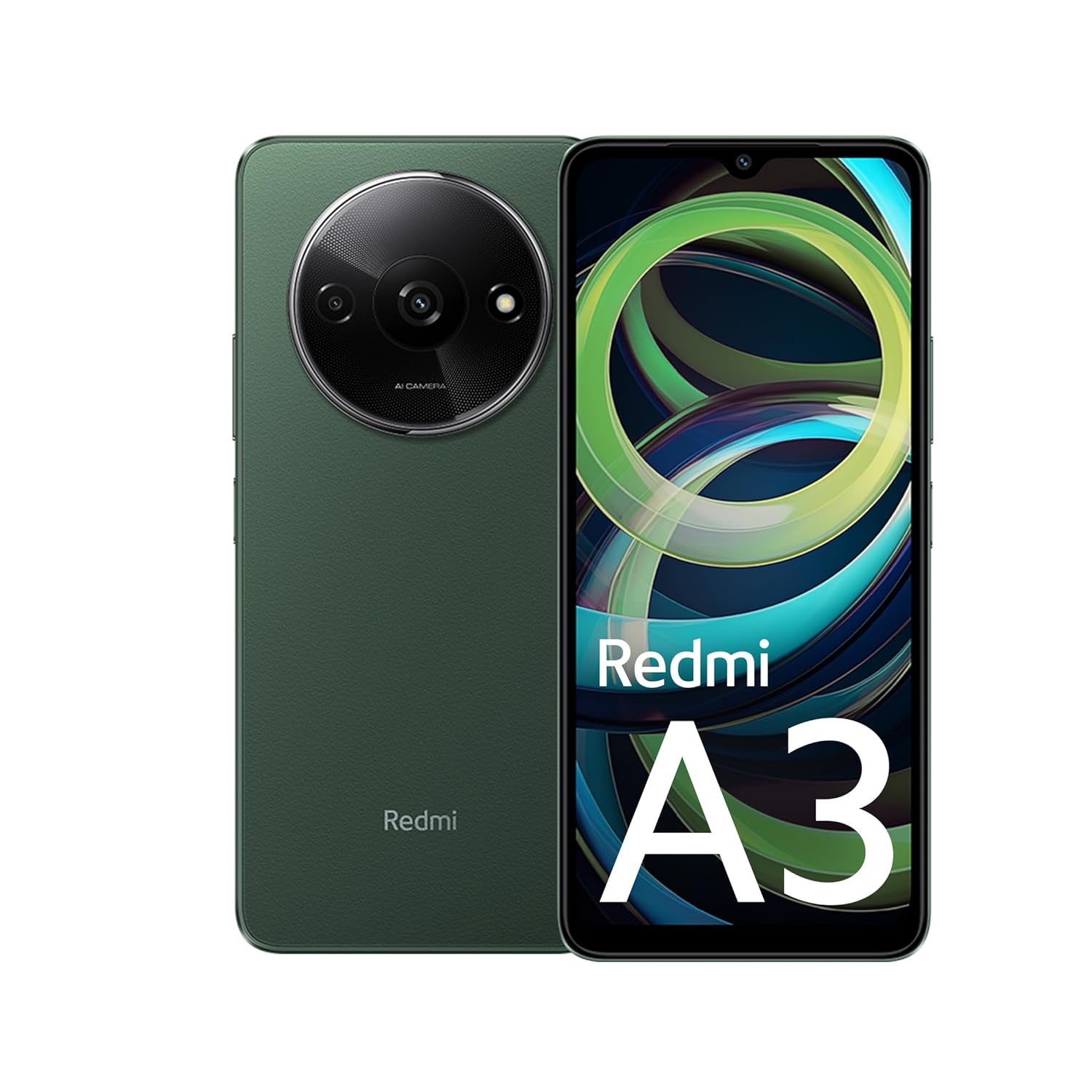 Redmi A3 (Olive Green, 6GB RAM, 128GB Storage) | Premium Halo Design | 90Hz Display | Powerful 4G G36 Processor